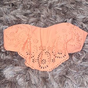 peach bikini top
